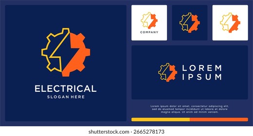 Modelo de design de logotipo de engrenagem elétrica