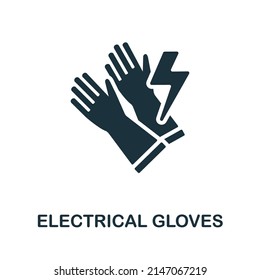 Electrical Gloves icon. Monochrome simple Electrical Gloves icon for templates, web design and infographics