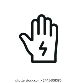 Electrical gloves isolated icon with editable stroke