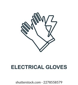 Electrical Gloves line icon. Monochrome simple Electrical Gloves outline icon for templates, web design and infographics