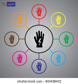 electrical gloves vector icon