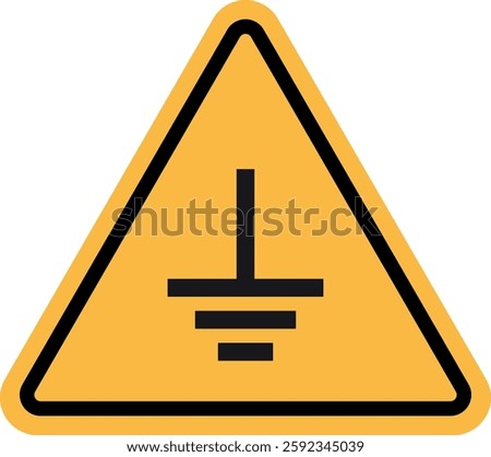 Electrical ground symbol isolated on white background . Protective earth ground symbol icon . Vector illustration