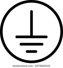 Electrical grounding icon. Electrical earth sign. Grounding symbol. flat style.