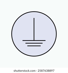 Electrical Grounding Icon. Earthing Symbol.   