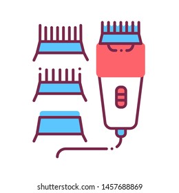 Electrical hair clipper color line icon. Professional device for salon and home use. Barbershop service. Pictogram for web page, promo. UI/UX/GUI design element. Editable stroke.