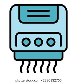 Electrical hand dryer icon outline vector. Air dry. Automatic hot color flat