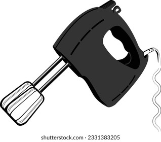 Electrical hand egg whisk in black
