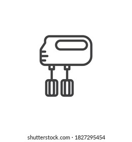 Electrical hand mixer line icon. linear style sign for mobile concept and web design. Kitchen mixer outline vector icon. Symbol, logo illustration. Vector graphics