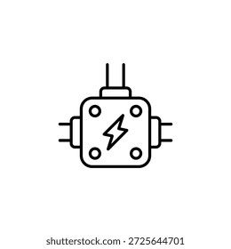 Ícone de contorno da conexão da caixa de fiação do feixe elétrico