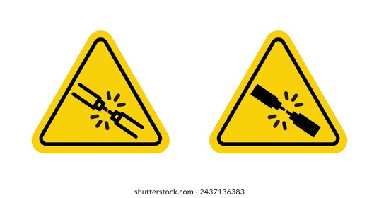 Electrical Hazard Alert Vector Icon Set. Risk of Shock vector symbol for UI design.