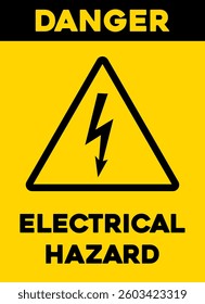 Electrical hazard attention sticker.The sticker warns of danger.