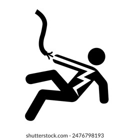 Icono De Peligro Eléctrico Negro, Ilustración vectorial, Aislado En La Etiqueta De Fondo Blanco. EPS10