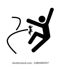 Electrical Hazard Black Icon,Vector Illustration, Isolate On White Background Label. EPS10