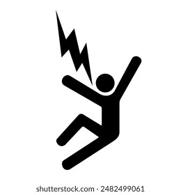 Electrical Hazard Black Icon,Vector Illustration, Isolate On White Background Label. EPS10