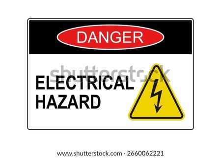 Electrical hazard danger sign vector illustration