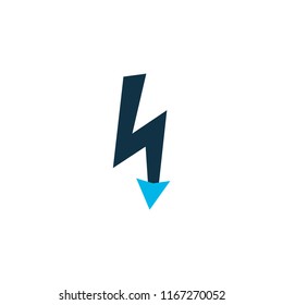 Electrical hazard icon colored symbol. Premium quality isolated lightning element in trendy style.