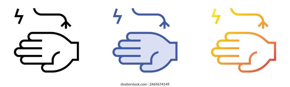 electrical hazard icon. Linear, Blue Fill and Gradient Style Design Isolated On White Background