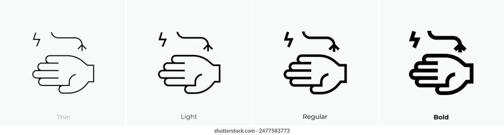 electrical hazard icon. Thin, Light Regular And Bold style design isolated on white background