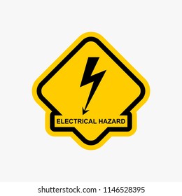 Electrical hazard icon warning yellow sign vector design