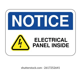 Electrical Hazard Notice, Panel Accessibility Alert, Safety Compliance Indicator – High Quality Stock Image