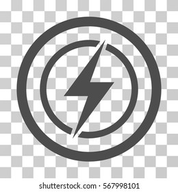 Electrical Hazard rounded icon. Vector illustration style is flat iconic symbol inside a circle, gray color, transparent background. Designed for web and software interfaces.