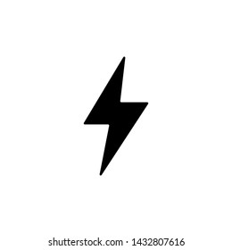 Electrical hazard sign with lightning or thunder icon. High voltage sign. Caution warning and Danger symbol. Triangle shape. Vector illustration.