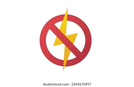 Elektrisches Gefahrenzeichen mit Blitz- oder Donnersymbol. Hochspannungszeichen. Vorsicht und Gefahrensymbol. Dreiecksform.auf weißem Hintergrund.Vektordesign-Illustration.