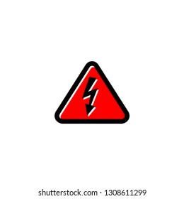 Electrical hazard sign vector icon