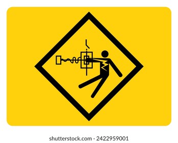 Electrical Hazard Symbol Sign, Vector Illustration, Isolate On White Background Label. EPS10
