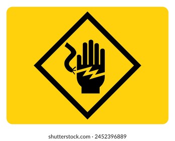 Señal De Peligro Eléctrico, Ilustración vectorial, Aislado En La Etiqueta De Fondo Blanco. EPS10