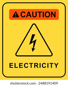 electrical hazard symbol vector illustration. Electric high voltage danger hard icon. Downward lightning representing high voltage.