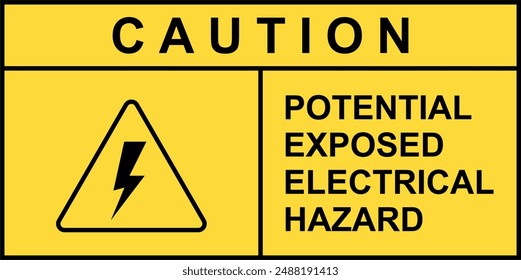 electrical hazard symbol vector illustration. Electric high voltage danger hard icon. Downward lightning representing high voltage.