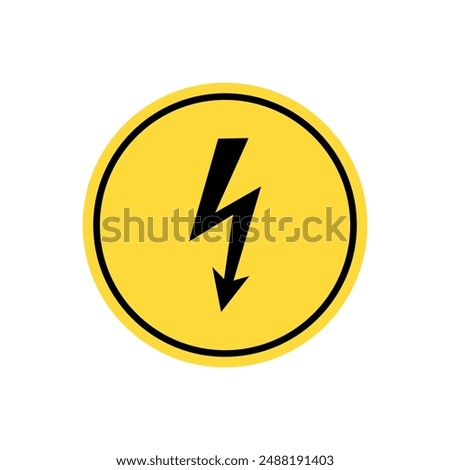 electrical hazard symbol vector illustration. Electric high voltage danger hard icon. Downward lightning representing high voltage.