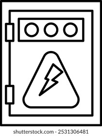 Electrical Hazard Vector Line Icon Design