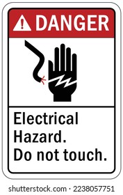 Señal y etiquetas de advertencia de peligro eléctrico