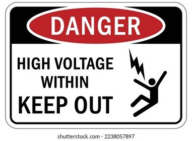 Señal y etiquetas de advertencia de peligro eléctrico