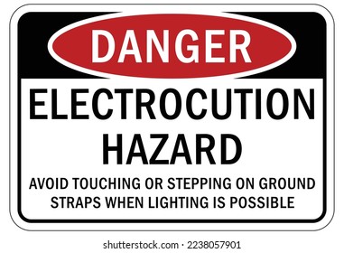 Electrical hazard warning sign and labels