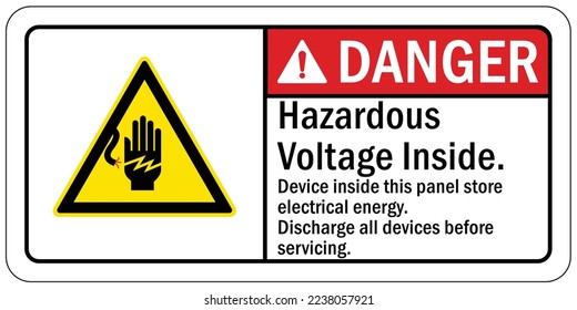 Electrical hazard warning sign and labels