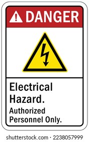 Electrical hazard warning sign and labels
