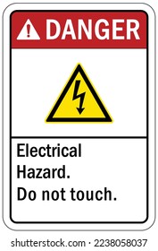 Electrical hazard warning sign and labels