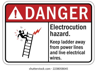 Electrical hazard warning sign and labels