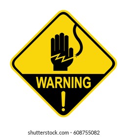 Electrical hazard warning sign, symbol, illustration