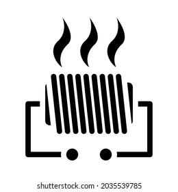 Icono del calentador eléctrico. Diseño de esténcil negro. Ilustración vectorial.