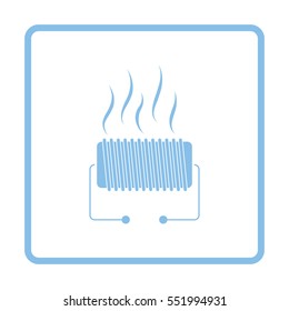 Electrical heater icon. Blue frame design. Vector illustration.