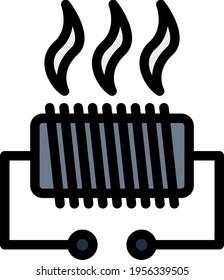 Electrical Heater Icon. Editable Bold Outline With Color Fill Design. Vector Illustration.