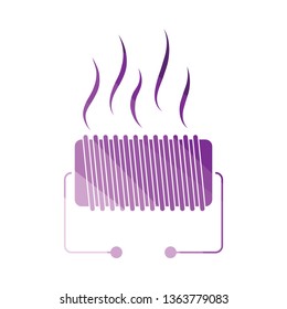 Elektrisches Heizungssymbol. Flaches Farbdesign. Vektorgrafik.