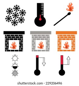 Electrical and heating symbols icons