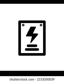 Electrical High Voltage Caution Sign Monoline Vector Icon
