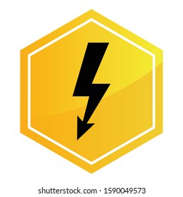 Electrical High Voltage Sign Vector Icon Design