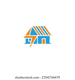 Electrical house logo design, vector illustration.